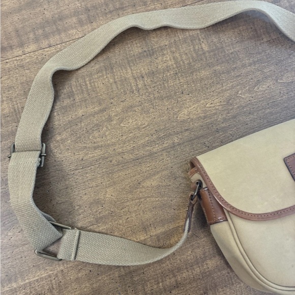 Ralph Lauren Polo Safari Outfitters Khaki Canvas Leather Brass Shoulder Bag cl - Picture 14 of 16